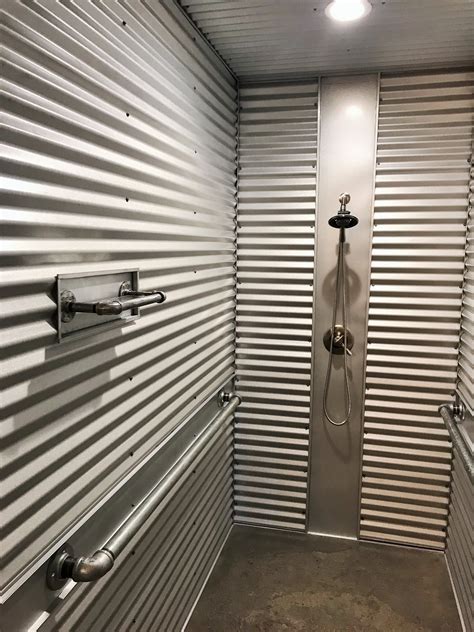 corrugated sheet metal shower|galvanized steel shower.